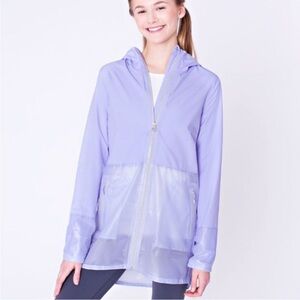 IVIVVA 14 mesh with the rain jacket purple hood girl lululemon windbreaker